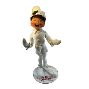 Annalee Doll 14" White Elf Pose-able New Hand Painted Face Christmas Holiday New